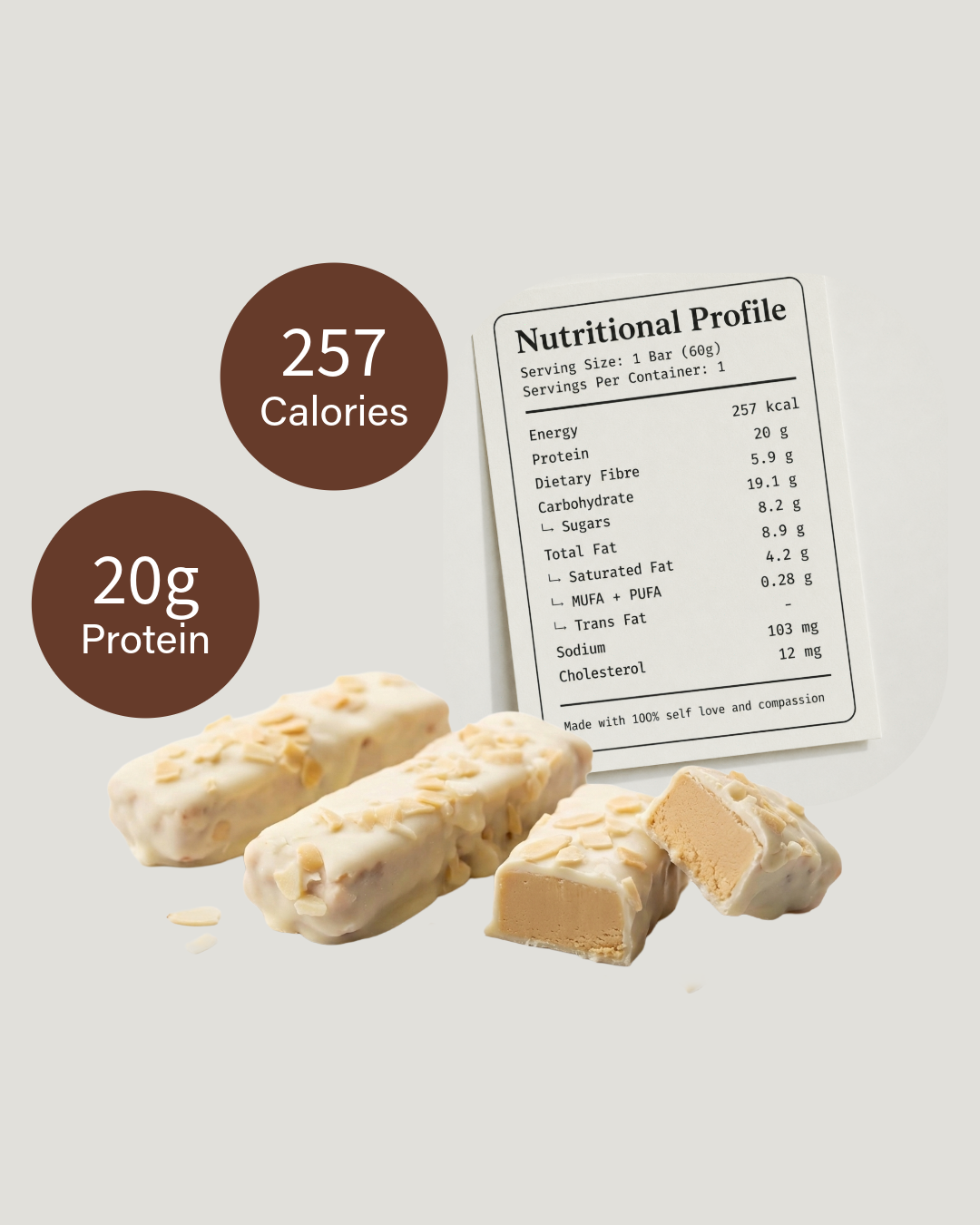 Protein Bar: White Chocolate Almond (20g protein)